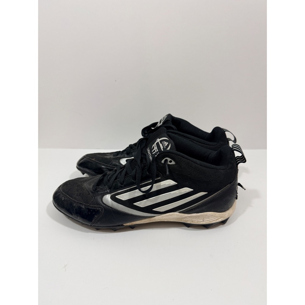 Adidas Lightning Football Cleats Mens 12.5 Black Silver Fair G65940 Mid Top - Picture 3 of 8